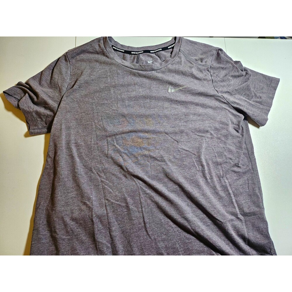 Nike Dri-FIT Unisex Running T-Shirt Purple-Gray Short Sleeve Crew Neck Size L